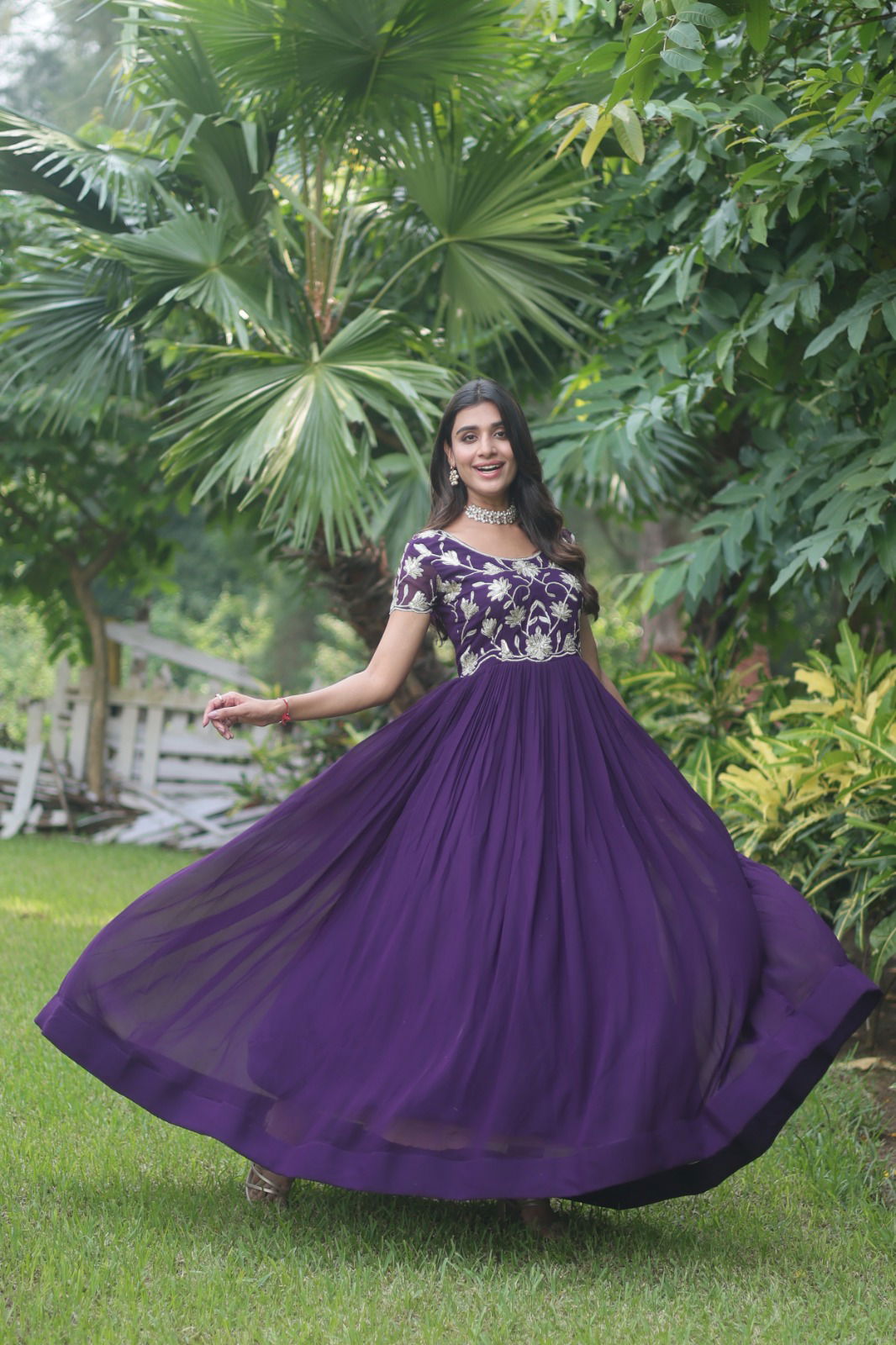 KA 1065 Faux Blooming Wedding Wear Gown Catalog